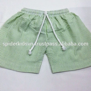 Green Seersucker Shorts Swimsuit for Boys