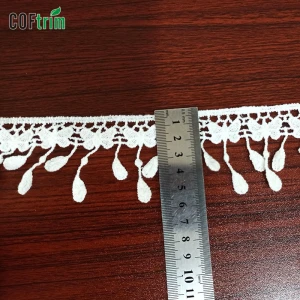 guangzhou factory wholesale  lace trim 2.5cm scalloped cotton lace trim