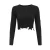 Import Guangzhou Factory wholesale USA fashion cool lady punky street style autumn clothes womens crop top ripped tassel short sweater from China