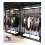 Guangzhou-ZX men clothing shop fitting store fixtures metal display rack stand for apparel store decoration
