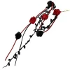 Halloween black and red rose flower swirl bun hair accessories 0619