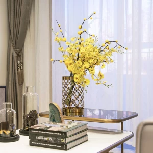 Handcrafted Decorative Gold Plated Metal Vase table flower vase V-01