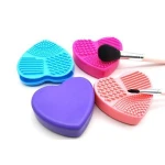 Heart shape silicone makeup brush cleaner cosmetic brush cleaner mat