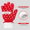 Heat Resistant Oven Gloves with Silicone Oven Mitts with Extra Long Sleeves to Prevent Forearm Burns