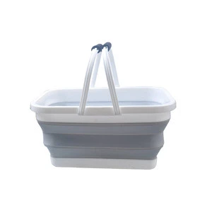 High capacity outdoor portable foldable silicone bucket