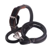 High-end leather pet dog leash rope collar large dog pet round collar leash suit pet collars leashes