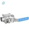 High  Platform Stainless Steel 304 3016 Three-Piece Non-Retention Ball Valve with Welded End