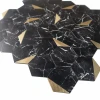High Quality Black Marble PVC Sticker Waterproof Self Adhesive Kitchen Backsplash Peel And Stick Tiles for Bathroom Mosaic