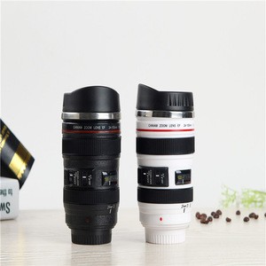 High Quality Camera Lens Coffee Mug Stainless Steel Self Stirring Cup Mug for Morning Office Coffee Travelling