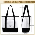 High quality cotton canvas tote shoulder bags boat bag handbags ladies canvas blank tote bag with pocket