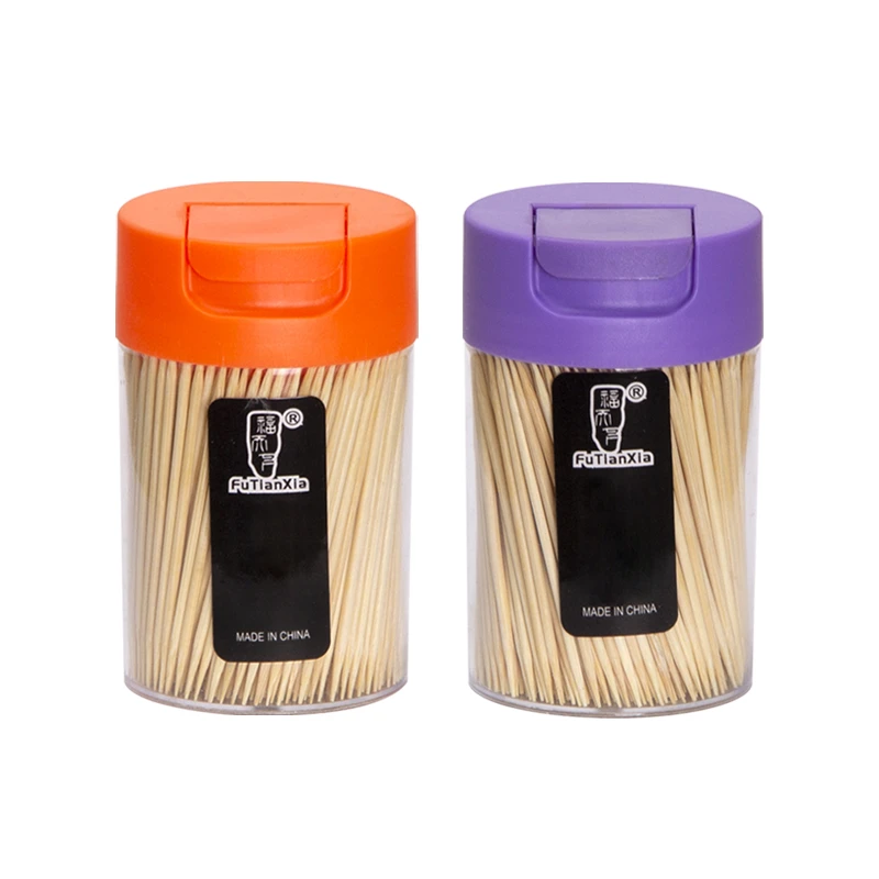 High Quality Low MOQ 300 pcs  Bamboo Bottled Packing Toothpick Jars Tooth pick bottle holder