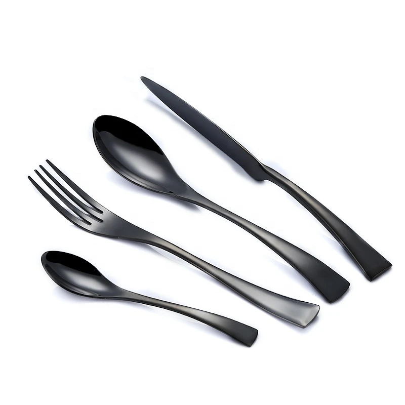 High quality  luxury flatware reusable cutlery stainless steel spoon fork and knife set