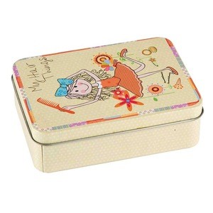 High Quality Multifunctional Square Tin Can With cuty gril Design Moistureproof Tinplate Box For Storage And Decoration