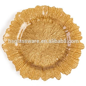 High Quality Shiny Gold Reef Disposable  Charger Plates