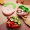 High Quality Strawberry Silicone Stainless Steel China Tableware Promotional Gift Baby Kids Dining