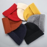 High Quality Winter Plain Dyed Custom Beanie Hat 100% Acrylic Warm Knitted Beanie