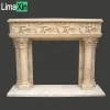 High Ranking Gorgeous Honed Classic Style Villa Decorative Beige Travertine stone lion Fireplace Mantel