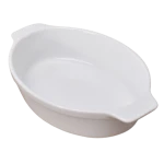 High temperature durable oval ceramic baking dish pan / nonstick bakeware with double handle