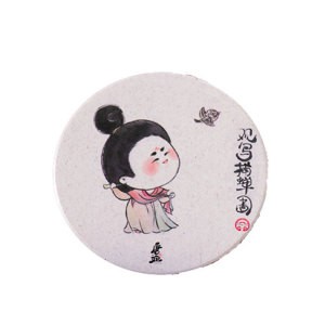 High Temperature Resistant Non-slip Table Mat Pad Cup pad with the Tang Lady design Ceramic Coasters