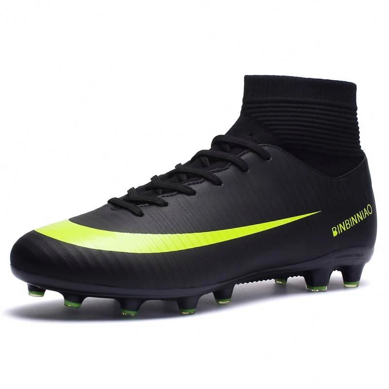 High Top Non-slip Wearable and Comfortable Football Boots Soccer Cleats for Men, Shoe Size:9.5 (TF Green)