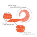HiUmi 6cm 2g Fishing Lure Soft Grub Worm Bait Curly Tail Silicone Baits Wobblers for Bass Trout Carp Fishing Lures