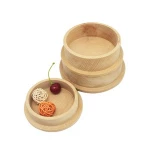 Home 3 Tier Organizer Box Set Stacking Sundries Round Wooden Box Storage