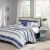 Import Home Blue Coastal Stripe 100% Polyester Sea Life Quilted Coverlet Set Bedspread King Size from China