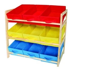 Home decoration storage rack made of non woven and wood