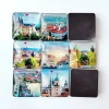 HONGFU Hot selling glass refrigerator stickers, global cities, scenic spots,magnets,tourism,cultural and creative square magnets