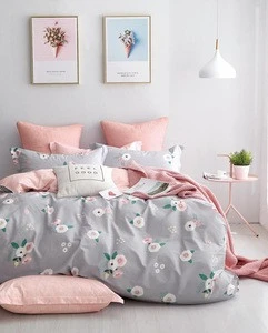 Hot sale 100% cotton bedding set newest flower design bed linen bed sheet set