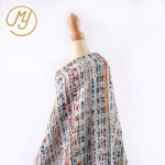 Hot sale bulk women coat boucle 100 polyester rough fancy tweed fabric for apparels