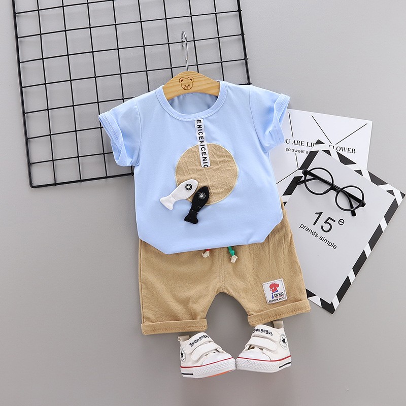 Hot sale good quality 2 pieces baby clothing set  baby summer clothes