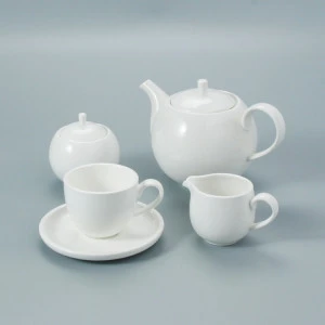 Hot sale modern western elegance white hotel cafe office ceramic porcelain mug/cup saucer coffee tea sets