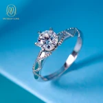 Hot Sale Romantic Design 925 Pure Silver Ring Engagement Wedding Band Jewelry Moissanite  Ring Jewelry Sets