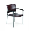 hot sales brown leather square office visitor chair