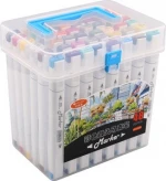 Hot sales gift set dual tip alcohol based 12/24/36/48colors square shape permanent marker pen
