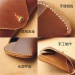 hot sell classic soft genuine leather envelope sunglass case/ eyeglass pouch/ glasses bag