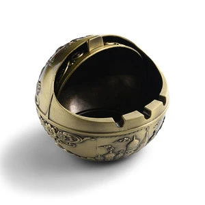 Hot sell European metal non-smoking ashtray, custom made with lid and windproof ashtray