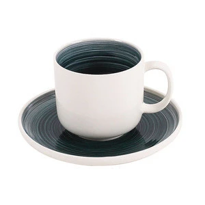 Hot selling drinkware modern porcelain latte coffee tea cup and saucer set