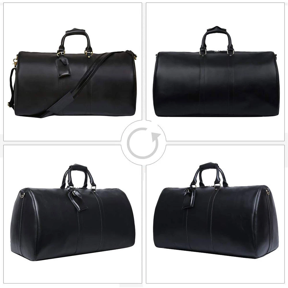Hot selling high quality genuine leather duffle bag men leather travel duffel bag made in Pakistan