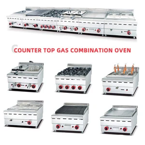Hotel Restaurant Industrial Kitchen Combination Table Top Burner Gas Stove Cooker