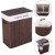 Import Household Divided bamboo brown color collapsible laundry basket with removable liner from China