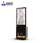hushida 55 inch LCD digital signage board with shoe polisher clean machine intelligent board