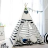Indoor 4 Wood Poles kids Classic  play  house polyester cotton canvas childrens tents  indian tepee tent
