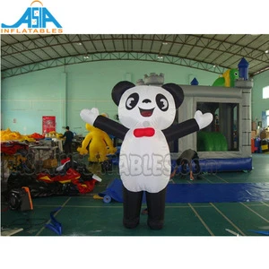 Inflatable Cartoon Monkey Costume Panda Walking Mascot Yellow Man Moving Cartoon For Advertising