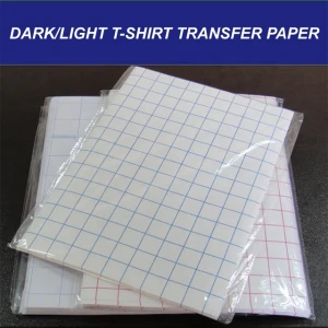 Inkjet Printable Iron-On Printable Heat Fabric Transfer Paper for White and Light T-Shirts, Totes, and Bags