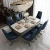 Italian Luxury Modern Restaurant Hotel 6 Seats Stainless Steel Leg Rectangular Black Marble Dining Table Set