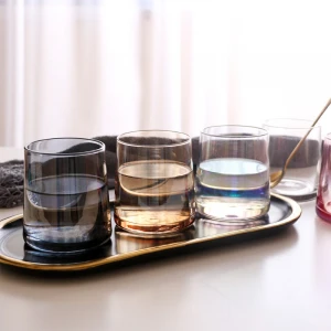 Japanese style water glass handmade colorful household whiskey glass thick bottom ion plated water juice cup creative glass