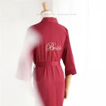 julys song robes sleepwear wedding bride bridesmaid robes pajamas  female nightwear bathrobe nightdress nightgown faux silk