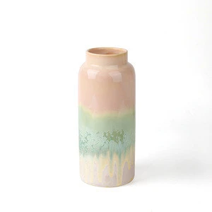 K&amp;B china factory Nordic small large white gradient ceramic flower vase porcelain vases with reactive glaze